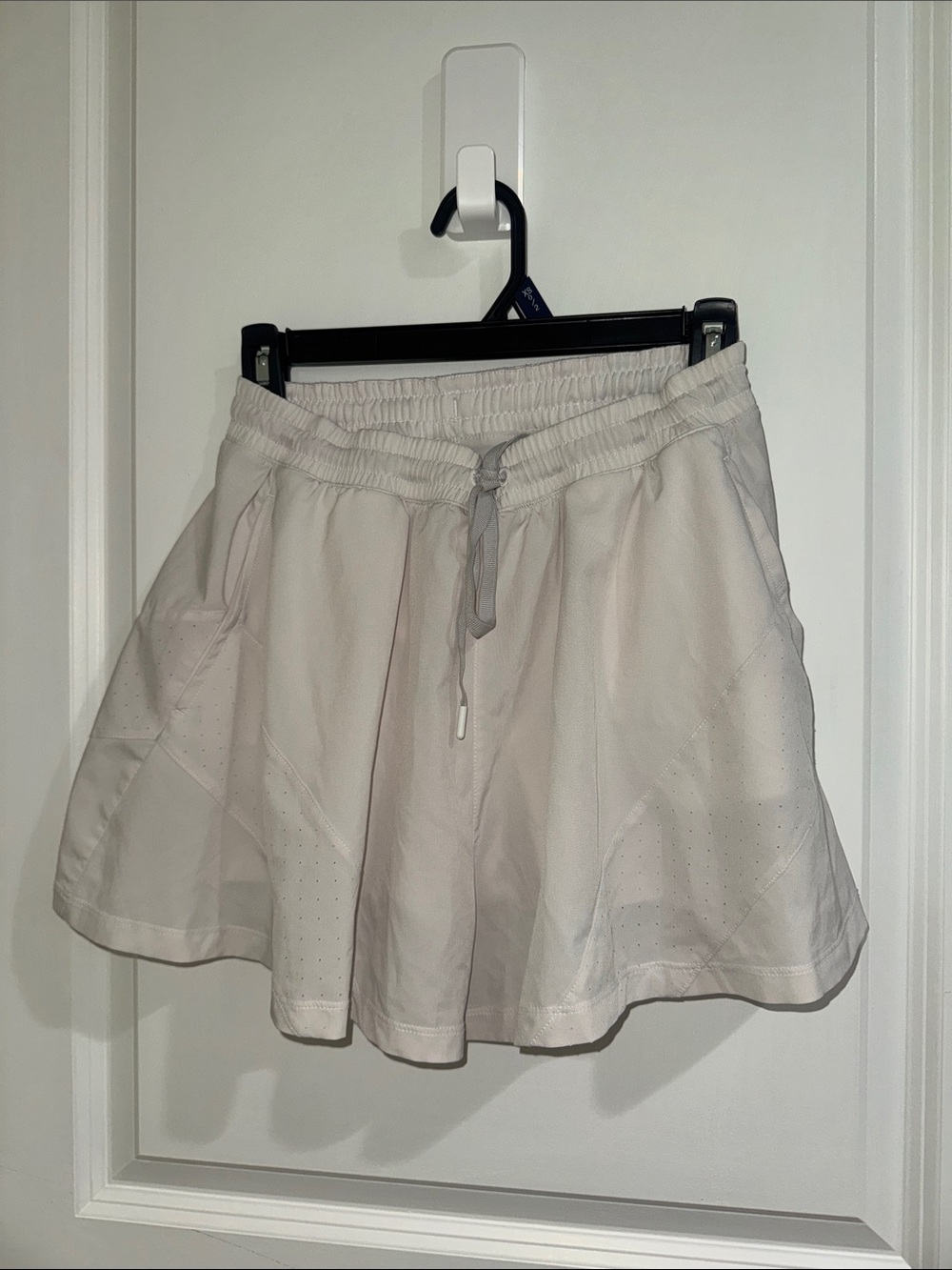 white Athletic Skirt with Drawstring Waist